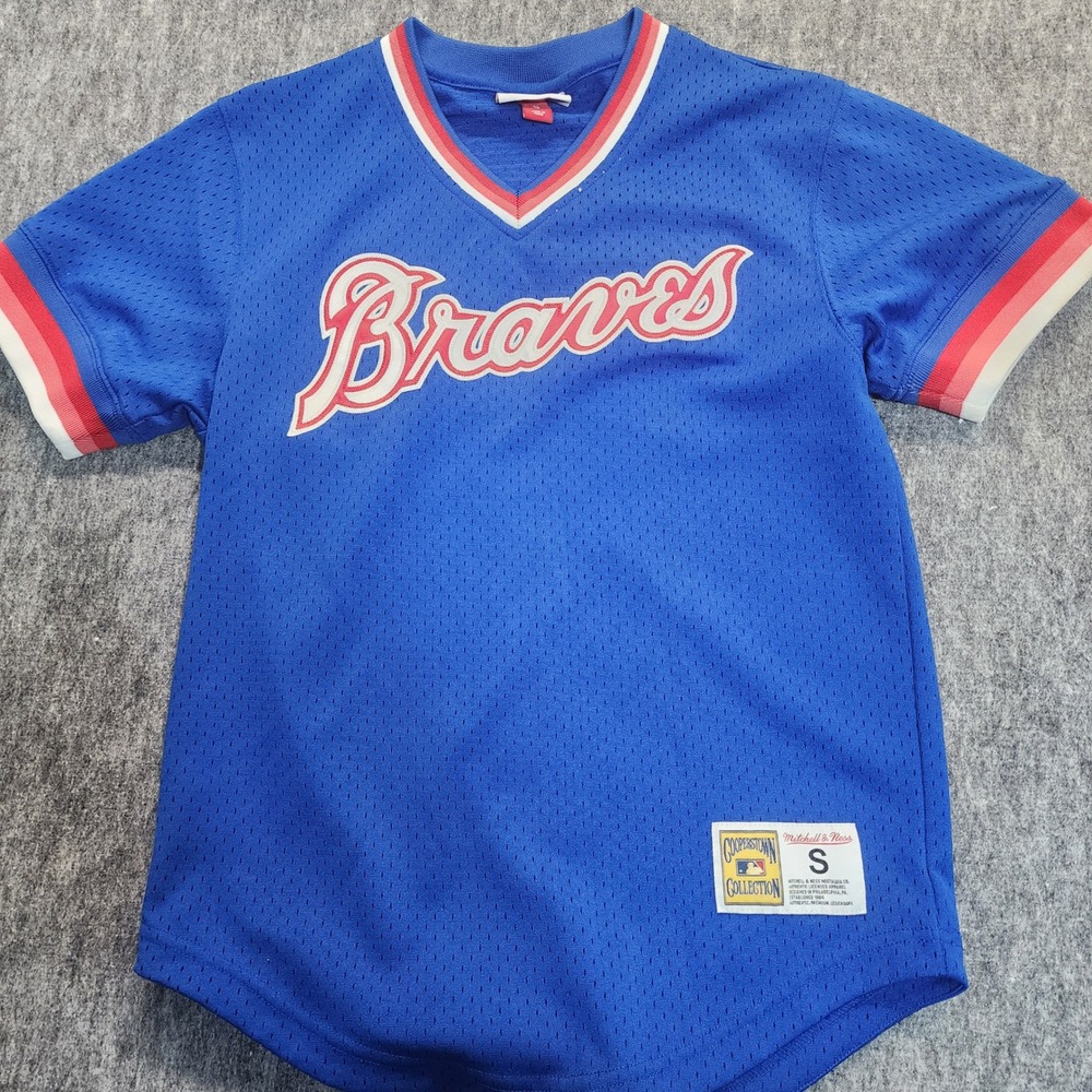 Mitchell & Ness Atlanta Braves Cooperstown Collection Mesh Jersey Blue Small